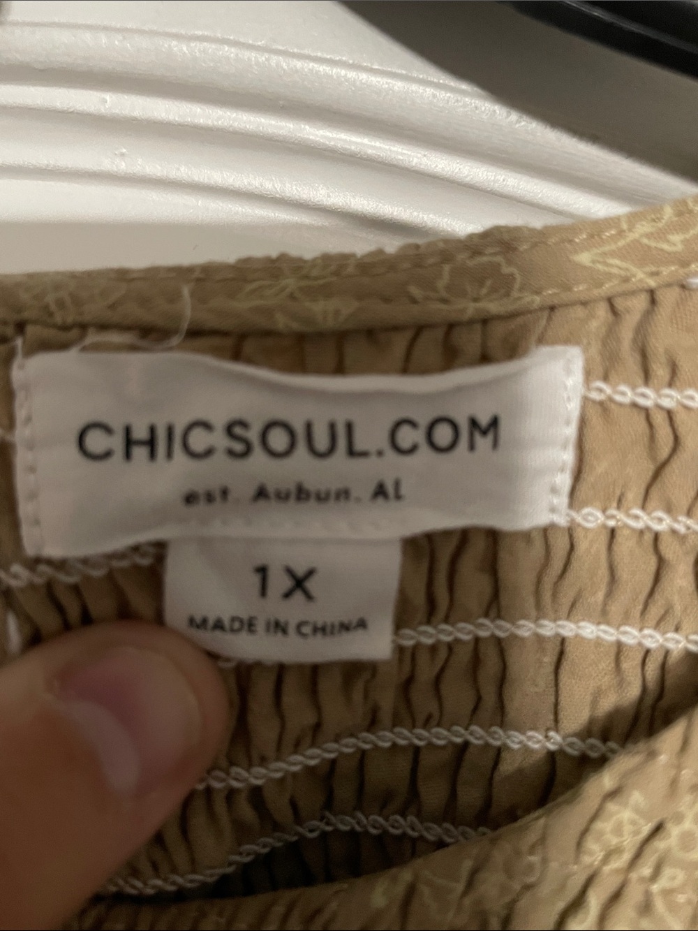Chic Soul Beige Floral Smocked Peplum Blouse - Picture 2 of 3